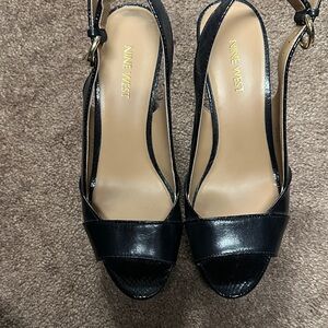 Nine West Black Open-Toe Heels